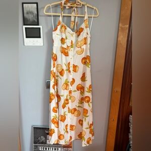 Orange Print Mini Dress